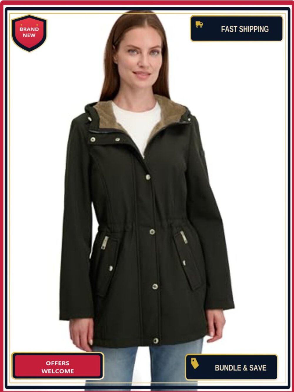 Women's Softshell Jacket Hooded Windbreaker Outdoor Coat